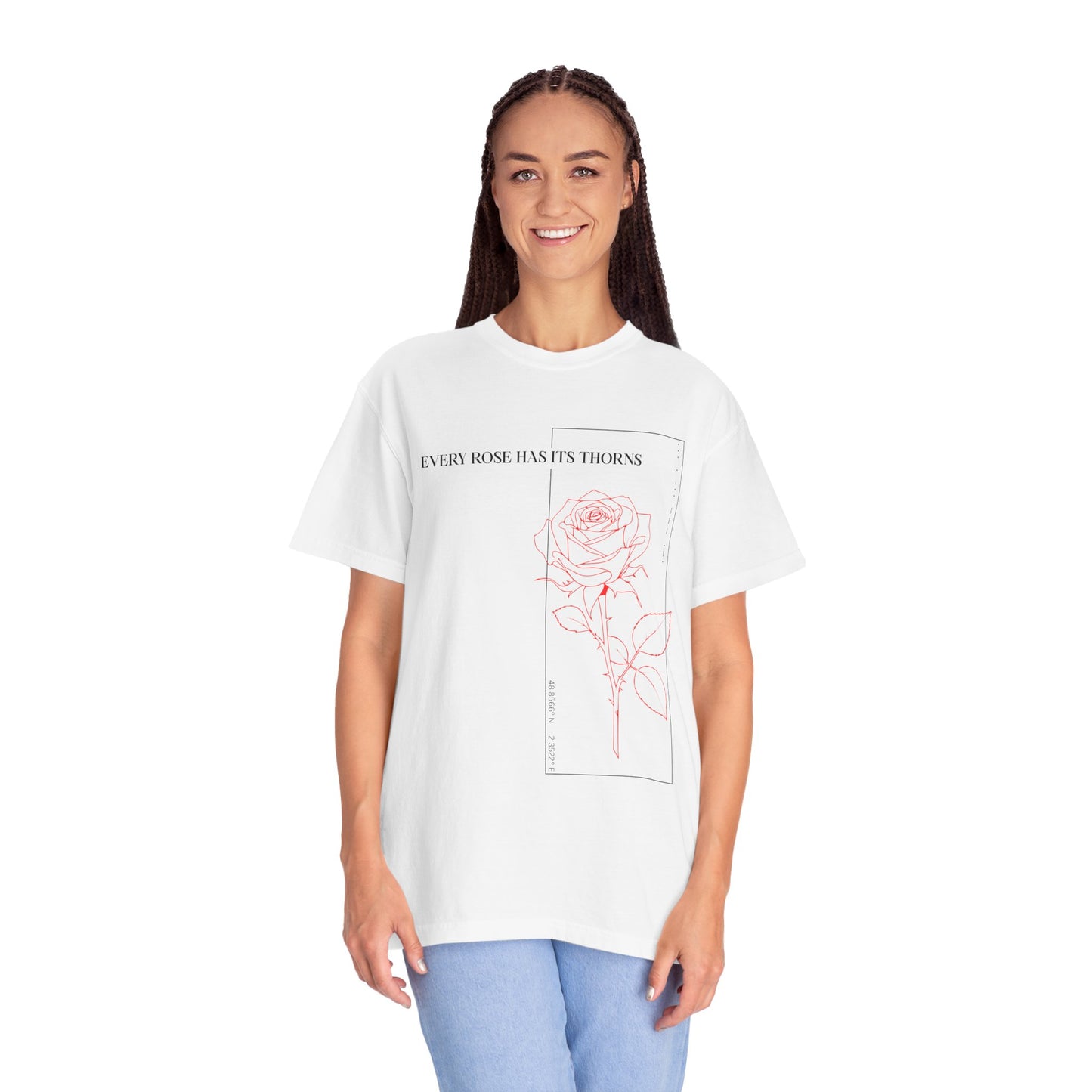 Rose Graphic Unisex Tee - Summer Relaxed Fit Quote Shirt