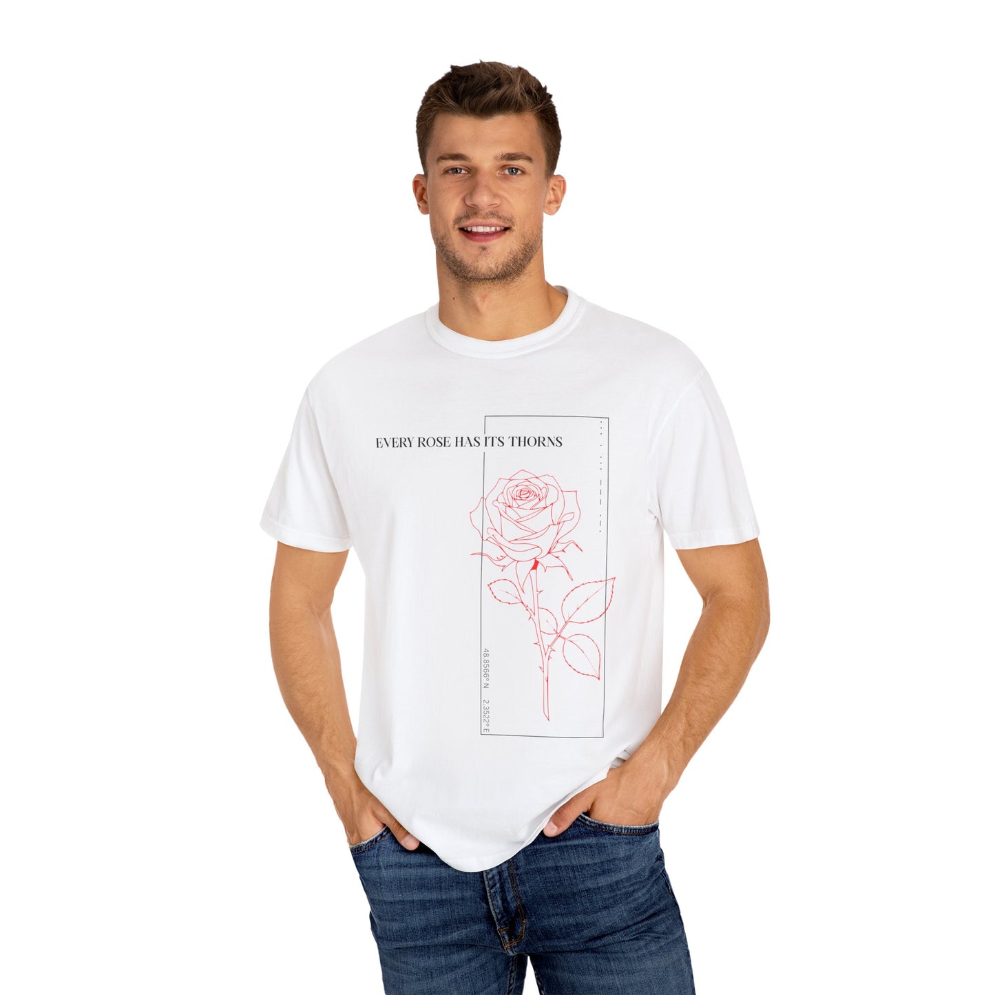 Rose Graphic Unisex Tee - Summer Relaxed Fit Quote Shirt