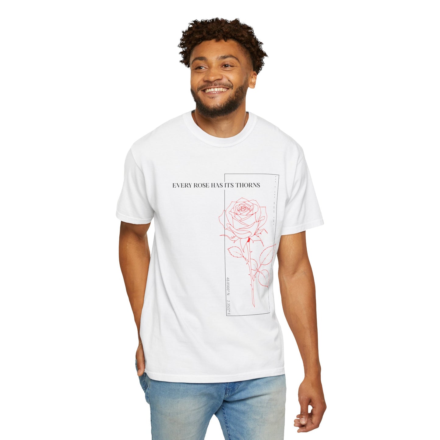 Rose Graphic Unisex Tee - Summer Relaxed Fit Quote Shirt