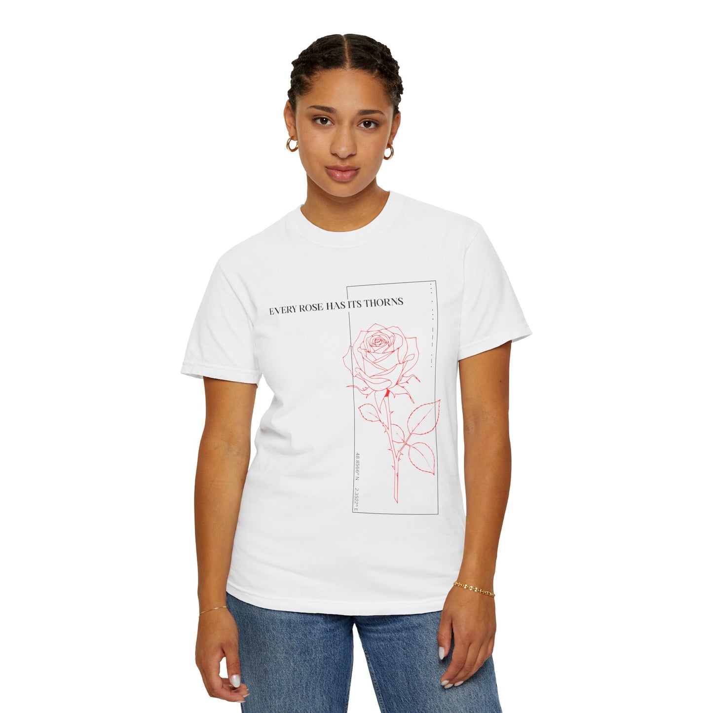 Rose Graphic Unisex Tee - Summer Relaxed Fit Quote Shirt