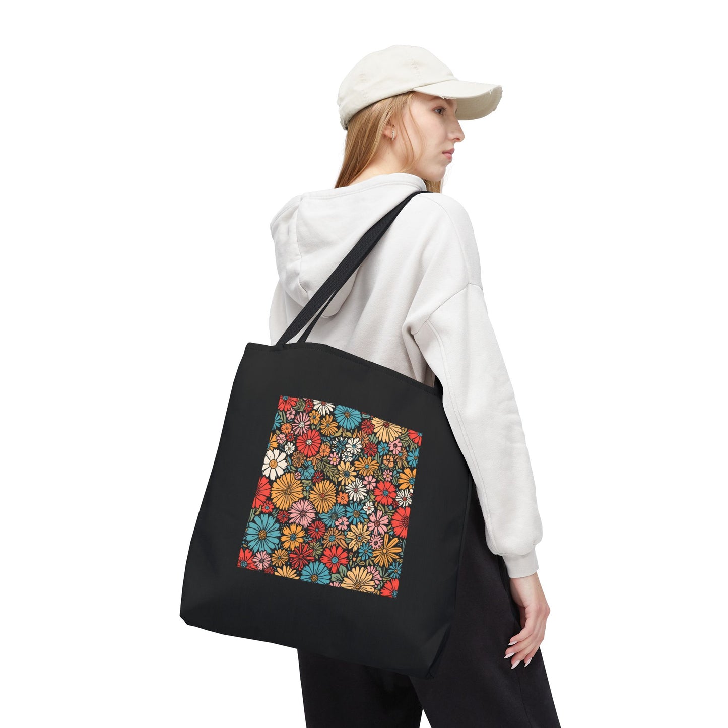 Flower Power Tote Bag | Eco-Friendly Floral Shopping Bag, Beach Bag, Gift for Her, Everyday Tote, Nature Lover's Accessory