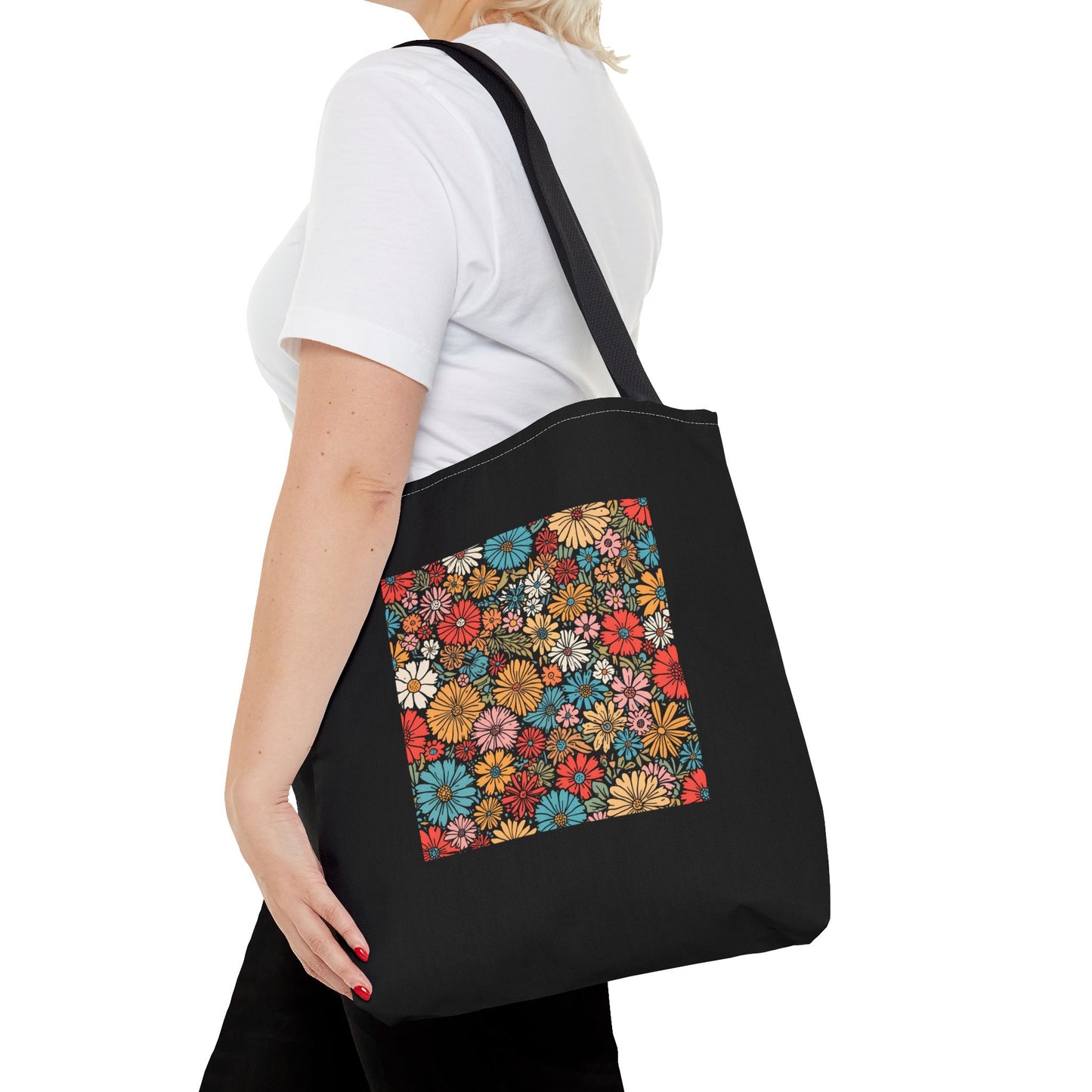 Flower Power Tote Bag | Eco-Friendly Floral Shopping Bag, Beach Bag, Gift for Her, Everyday Tote, Nature Lover's Accessory