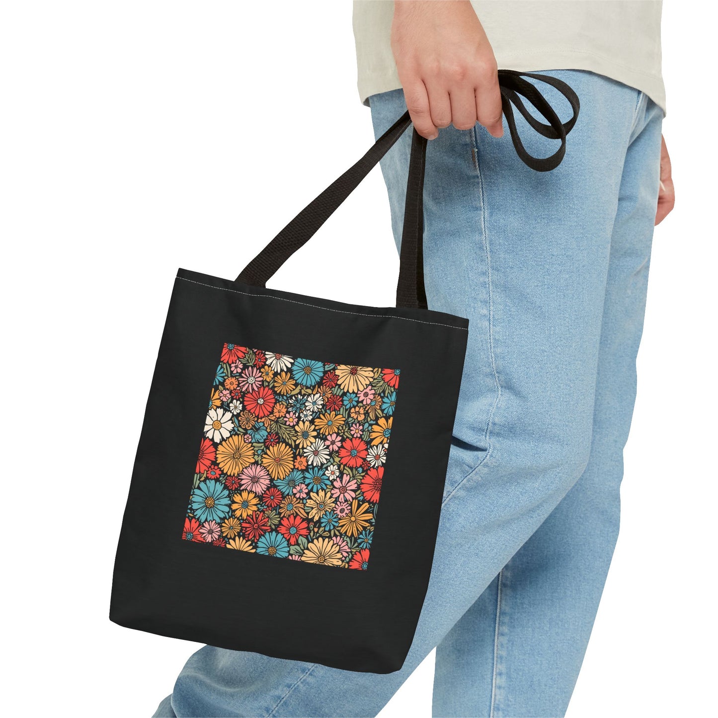 Flower Power Tote Bag | Eco-Friendly Floral Shopping Bag, Beach Bag, Gift for Her, Everyday Tote, Nature Lover's Accessory