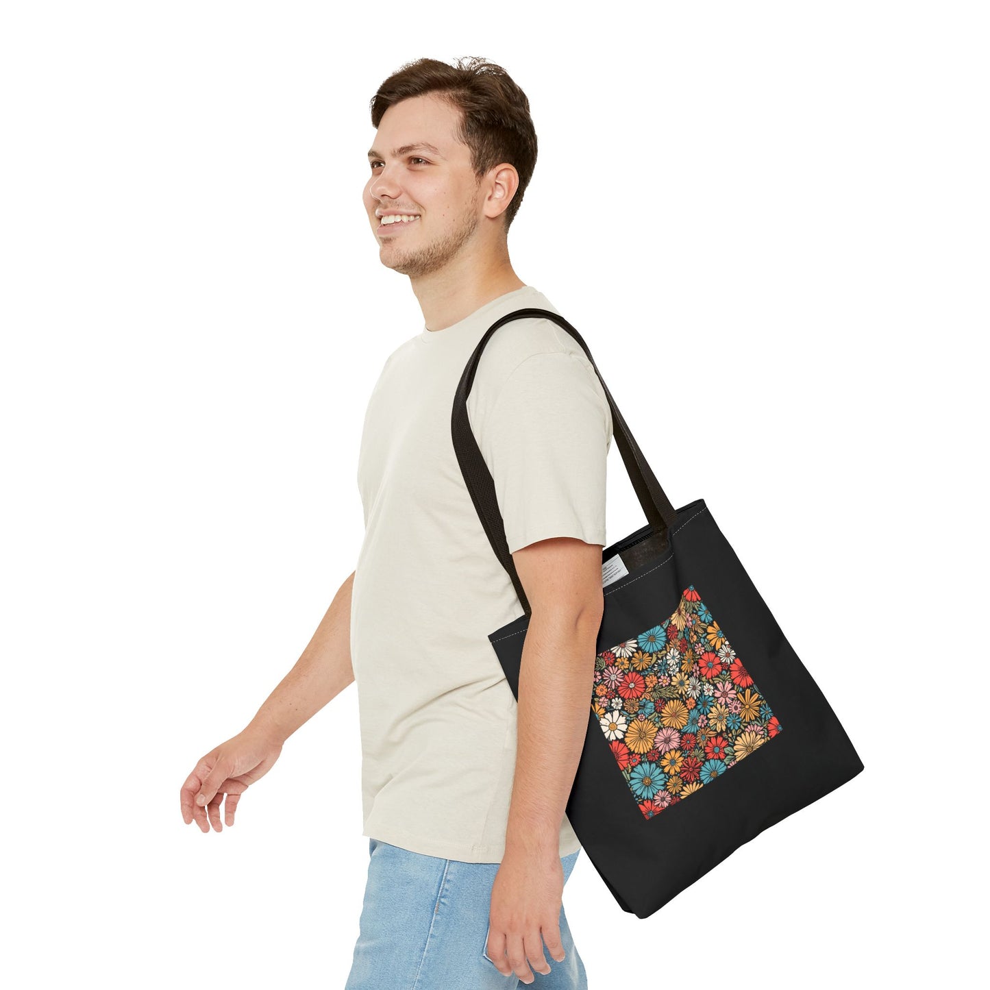 Flower Power Tote Bag | Eco-Friendly Floral Shopping Bag, Beach Bag, Gift for Her, Everyday Tote, Nature Lover's Accessory