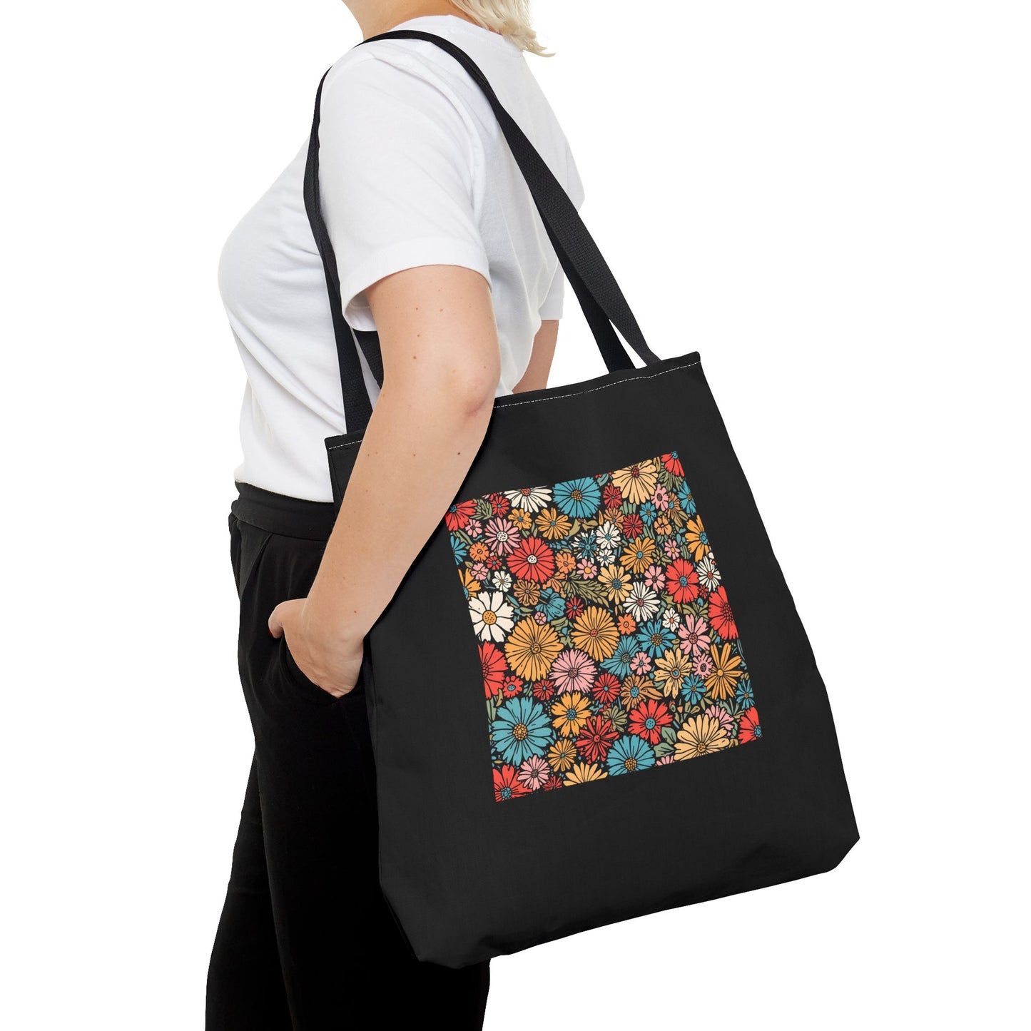 Flower Power Tote Bag | Eco-Friendly Floral Shopping Bag, Beach Bag, Gift for Her, Everyday Tote, Nature Lover's Accessory